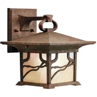 Außenlampe Wand E27 in Kupfer antik H: 23,7 cm klein IP44 Leuchte Hof Eingang