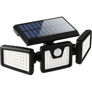 FLOWood 118LED Solarlampen für Außen, IP65 Solar Bewegungsmelder, Drehbare Gartenleuchten, Super Helle Außenwandleuchten für Garten 1 Stück [Energieklasse A++]