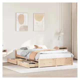 vidaXL Massivholzbett ohne Matratze 120x200 cm Kiefernholz
