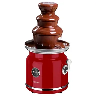 Cecotec Schokoladenbrunnen Fun Chocolicious, Leistung 90 W, Retro-Design, Edelstahlturm, 3 Kaskadenstufen, Abnehmbar, Spülmaschinenfeste Teile
