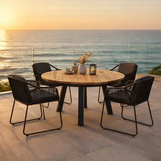 4Seasons Accor Gartenmöbel-Set 5tlg. mit Clemento 130cm Rund Tisch