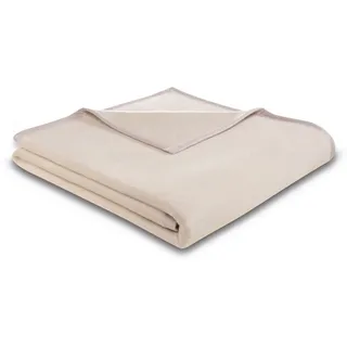 Biederlack Kuscheldecke Doubleface 150 x 200 cm Mischgewebe Ecru / Feder