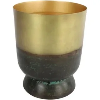 Markenloser Blumentopf Avelon 26,5 x 31 cm Stahl Gold/Schwarz - Schwarz