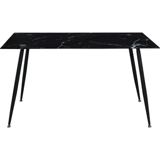 Home affaire Glastisch »Julia« Breite 140 cm, in Marmor-Optik, schwarz
