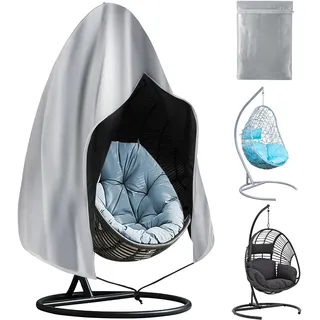 OFFCUP Hängesessel Abdeckung, Swing Egg Chair Cover 210D, Oxford Hängesessel Schutzhülle Schwebesessel mit Reißverschluss, Terrasse Schaukelstuhl Abdeckung Wasserdicht/Winddicht/UV-Beständig 230x200cm