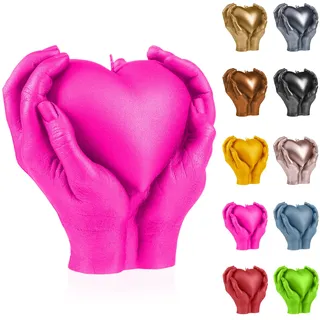 Candellana Hand Love Edition Kerze - Kerze für Valentinstag -Valentinstag Kerzen - Geschenkidee - Kerze Herz - Romantische Deko - Liebes Kerzen - Handgemachtes Geschenk