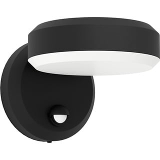 EGLO LED Wandlampe außen Fornaci, Außenlampe mit Bewegungsmelder und Dämmerungssensor, Außenleuchte Hauswand, Außenwandleuchte aus Metall in Schwarz und Kunststoff in Weiß, warmweiß, IP44