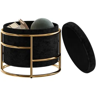 Homcom Sitzhocker mit Stauraum Kunststoff 42 x 39 x 42 cm Schwarz
