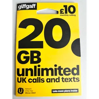 Giffgaff Dreifach-SIM-Karte