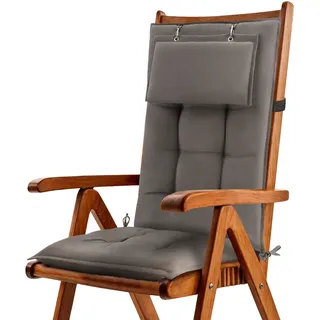 Beautissu Hochlehner Auflage 119 x 50 x 8 cm taupe 1 St.