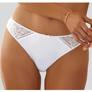 Tanga LASCANA "Luciana", Damen, Gr. 40/42, beige (creme), Obermaterial: 86% Polyamid, 14% Elasthan, Unterhosen Tanga, aus zarter Spitze, Topseller