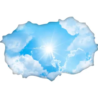 Sticker 3D Effekt | Wandaufkleber Himmel - Tapete Dekoration optische Täuschung Raum und Wohnzimmer | 60 x 90 cm