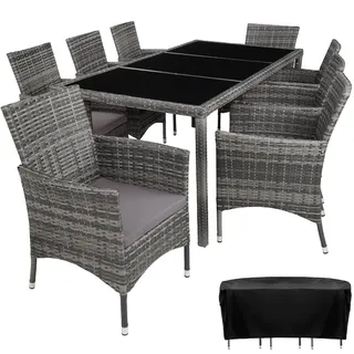 Tectake Almansa Set 9-tlg. Grau