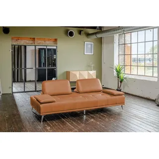 KAWOLA Schlafsofa Wiolo Leder cognac