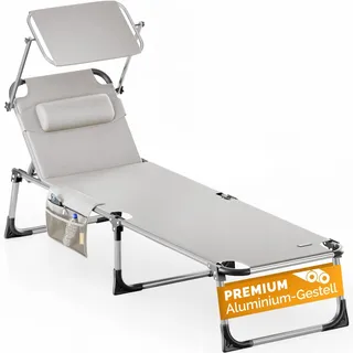 CASARIA Gartenliege 210 x 61 x 35 cm Beige