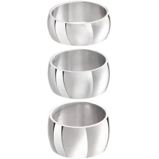 meditoys · Ring aus Edelstahl für Damen und Herren · Bandring 10 mm breit · Silber poliert Größe: 60 (19.1)