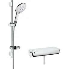 hansgrohe Raindance Select S 150 Thermostatset 0,65m, 3 Strahlarten, Weiß/Chrom