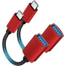 USB C auf USB 3.1 Adapter [2 Pack], OTG USB Typ C auf USB Adapter Kabel, Thunderbolt 3/4 to USB Adapter Kompatibel mit Samsung Galaxy S23/S22/S21,iPad Pro 2022,MacBook Pro/Air 2020,Google Pixel