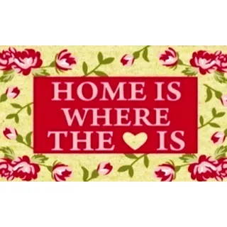 GIFTCOMPANYITALY OGGETTI IDEE DESIGN Fußmatte Home Where The Love is, Kokos, bunt, 75 x 2 x 45 cm