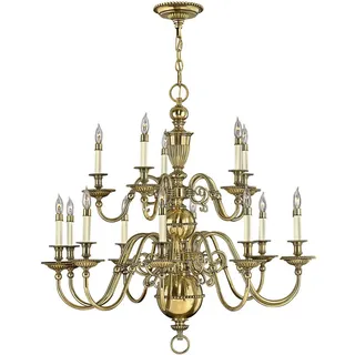 Elsteadlighting Kronleuchter „Cambridge“ mit 15 Lichtern, brüniertes Messing, - HK-CAMBRIDGE15