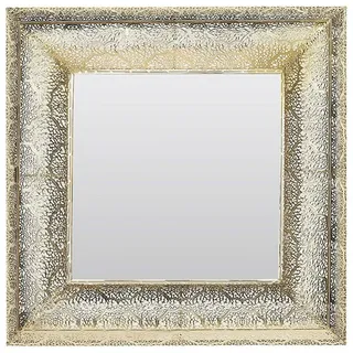 Beliani Wandspiegel gold quadratisch 60/60 cm Plerin , Goldfarben , Metall , Quadratisch , 60x60x4 cm , Spiegel, Wandspiegel