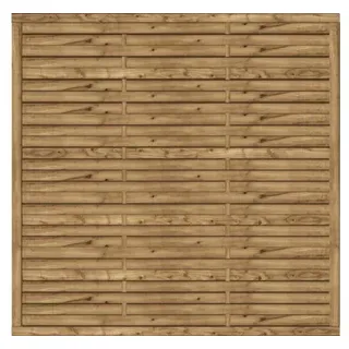 Zaun Hauptelement, Lamellenzaun 180 x 180 cm kesseldruckimprägniert braun