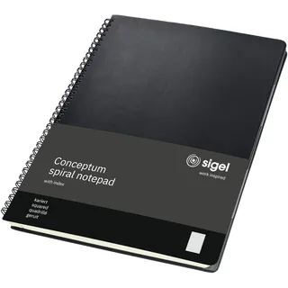Sigel Spiralblock A4 kariert Schwarz
