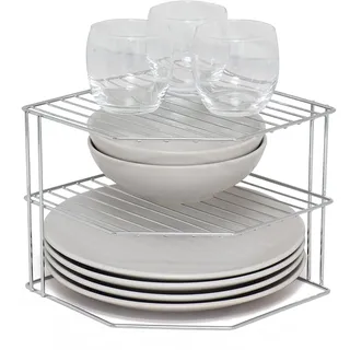 simplywire – 3-stufiges Tellerregal – Küchenschrank-Organizer – Chrom