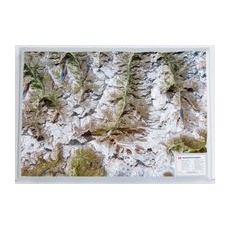Georelief 3D Reliefkarte Matterhornregion - ohne Rahmen - MITTEL