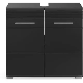 xonox.home Waschbeckenunterschrank Linus ca. 60x56 cm schwarz Hochglanz ca.60x56x34