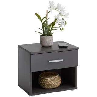 CARO-Möbel Nachttisch Mary , Anthrazit , Holzwerkstoff , Mode , 42x38x30 cm , Schlafzimmer, Nachtkästchen