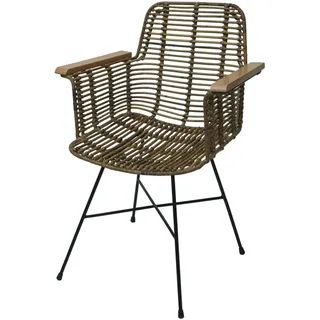 Mendler Esszimmerstuhl HWC-M29 Rattan Braun