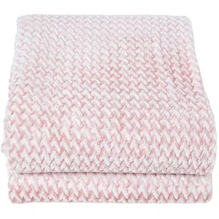 Homescapes Samt-Wohndecke Mora 160/200 cm, Jacquard , Rosa , Textil , Grafikmuster , Rechteckig , 160x200 cm , Heimtextilien, Wohntextilien, Decken, Kuscheldecken