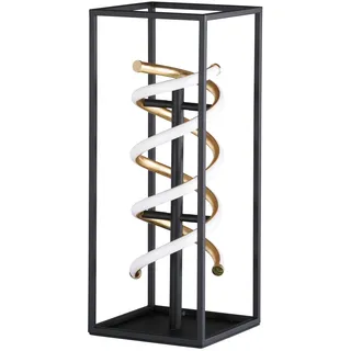 Fischer & Honsel Tischleuchte, Gian | schwarz/gold| L: 20 cm, B: 20 cm, H: 50 cm| mit Taster stufenlos dimmbar| Farbtemperatureinstellung| 1x LED 11 Watt 2700/3350/4000 K | 1500 lm| EEG: F | 50723