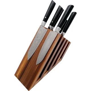 Zayiko hochwertiger magnetischer Messerblock Messerbrett Fächer Nussbaum für bis zu 14 Messer