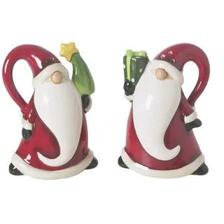 Excelsa Salz- Und Pfefferset Xmas Keramik, rot,