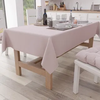 PETTI Artigiani Italiani - Rechteckige Tischdecke, Elegante Tischdecke, einfarbige Tischdecke aus Baumwolle, Küchentischdecke, rosa Tischdecke für 6 Plätze (140 x 180 cm), 100% Made in Italy