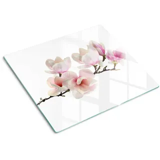 Tulup Glasplatte 60x52 cm Magnolie , Pink , Glas , 60x0.4x52 cm , Küchen, Küchenelektrogeräte, Herde, Herdabdeckplatten