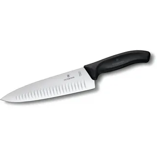 Victorinox Tranchiermesser, Extra Scharfe Klinge, Kullenschliff, 20 cm, Kunststoffgriff, Rostfreier Stahl, schwarz