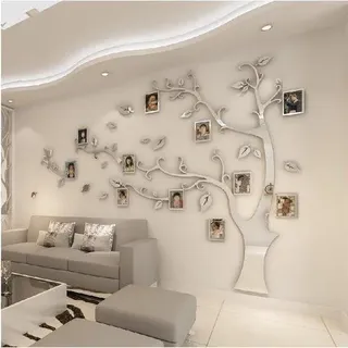 purekay 3D DIY Foto Muurstickers Grote Zelfklevende Stickers für Schlafzimmer Wohnzimmer Kinderzimmer Wanddekoration (Rechte Spiegel, M)