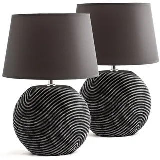 Brubaker Tischlampe Anthrazit Grau 2 St.
