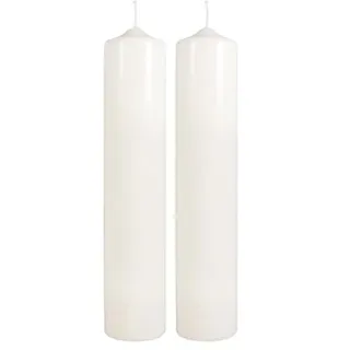 Rayher 3140396 Stumpenkerze, creme, rund, Länge 30 cm, 6 cm ø,100% Paraffin, RAL-Gütezeichen, Rundkerze, Taufkerze, Kommunionkerze, Kerzenrohling zum Verzieren und Basteln (Packung mit 2)