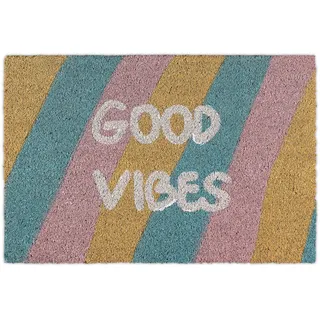 Relaxdays Good Vibes 40 x 60 cm Blau/Gelb/Rosa