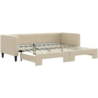 vidaXL Tagesbett Ausziehbar Creme 80x200 cm Stoff - Creme