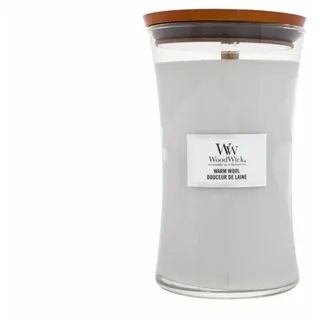 Woodwick Warm Wool Duftkerze 610 g grau