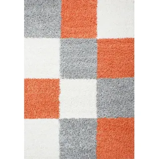 Ayyildiz Life 1501 Hochflorteppich 160 x 230 cm Orange/Weiß