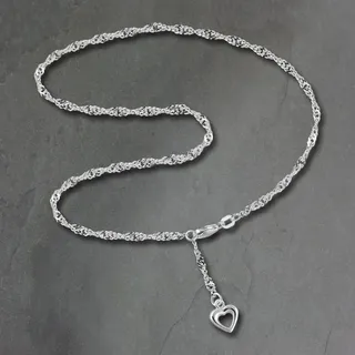 SilberDream 25cm Fußkette für Damen Silber allergenfrei Herz Echt SDF0345J