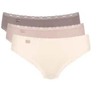 SLOGGI Damen Tai, 3er Pack - 24/7 Weekend, Baumwoll Stretch Weiß/Beige/Braun 2XL