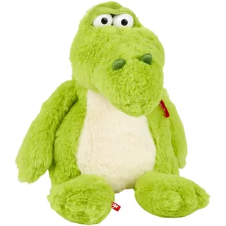 SIGIKID 42967 Mood Pet Krokodil, Stimmungskuscheltier, veränderbarer Gesichtsausdruck Dank Mimikfalte: Gefühle zeigen, spielen, kuscheln, für Kinder ab 12 Monaten, Grün/Krokodil 34 cm