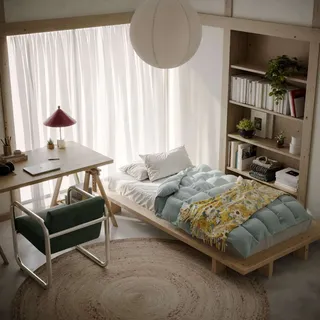 Karup Design Bettgestell »JAPAN BED, FSC®-zertifiziertem Massivholz Futonbett, excl. Matraze« Mit Lattenrost, zeitlos, bequem & in mehreren Farben und Größen erhältlich., beige